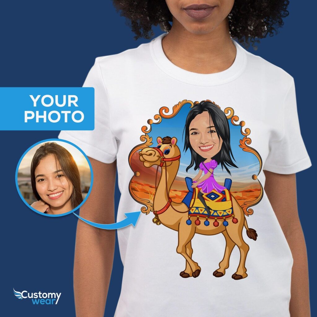 Custom Camel Rider Woman Shirt | Personalized Desert Adventure Tee Adult shirts www.customywear.com