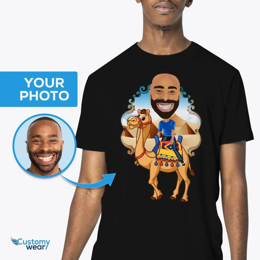 Custom Camel Riding Man Shirt | Personalized Desert Adventure Tee Adult shirts www.customywear.com