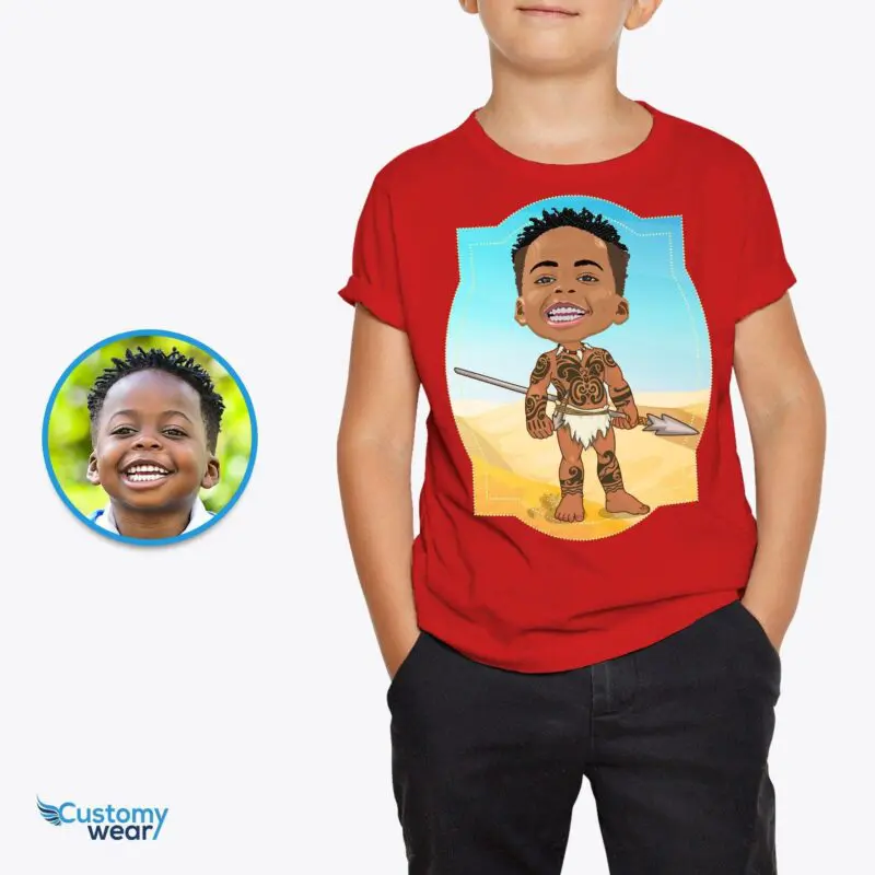 Custom Caveman Youth Boy Shirt | Personalized Ancient African Kids Tee Best Sellers www.customywear.com