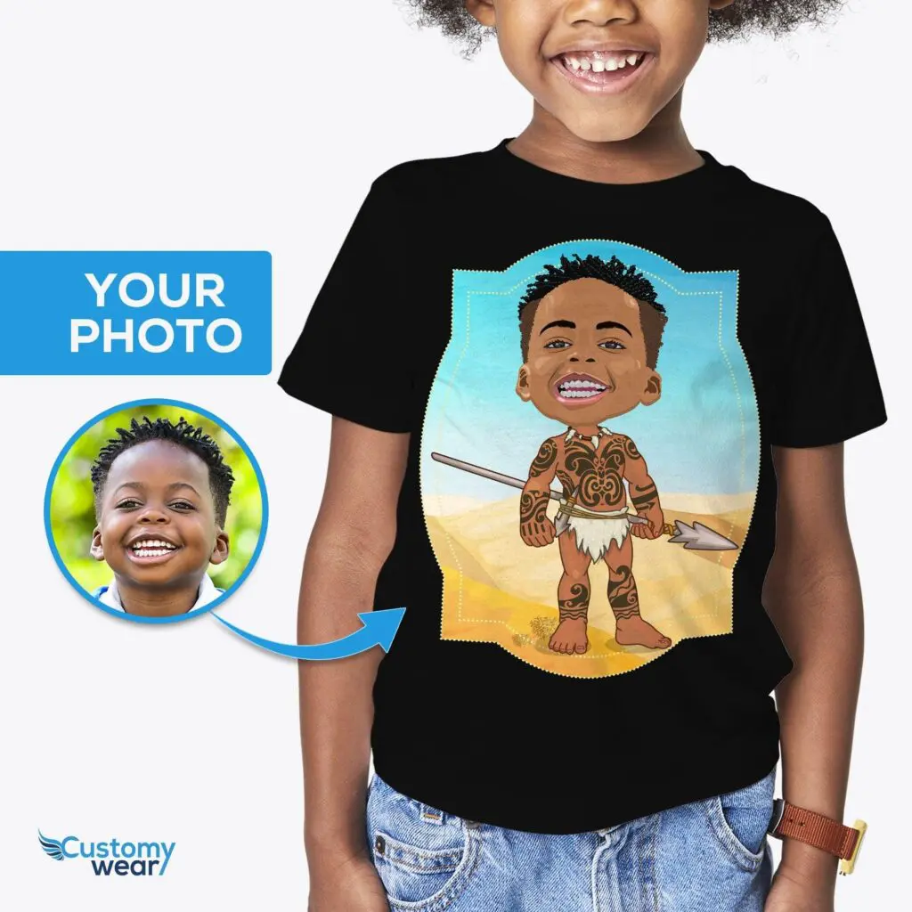 Custom Caveman Youth Boy Shirt | Personalized Ancient African Kids Tee Best Sellers www.customywear.com