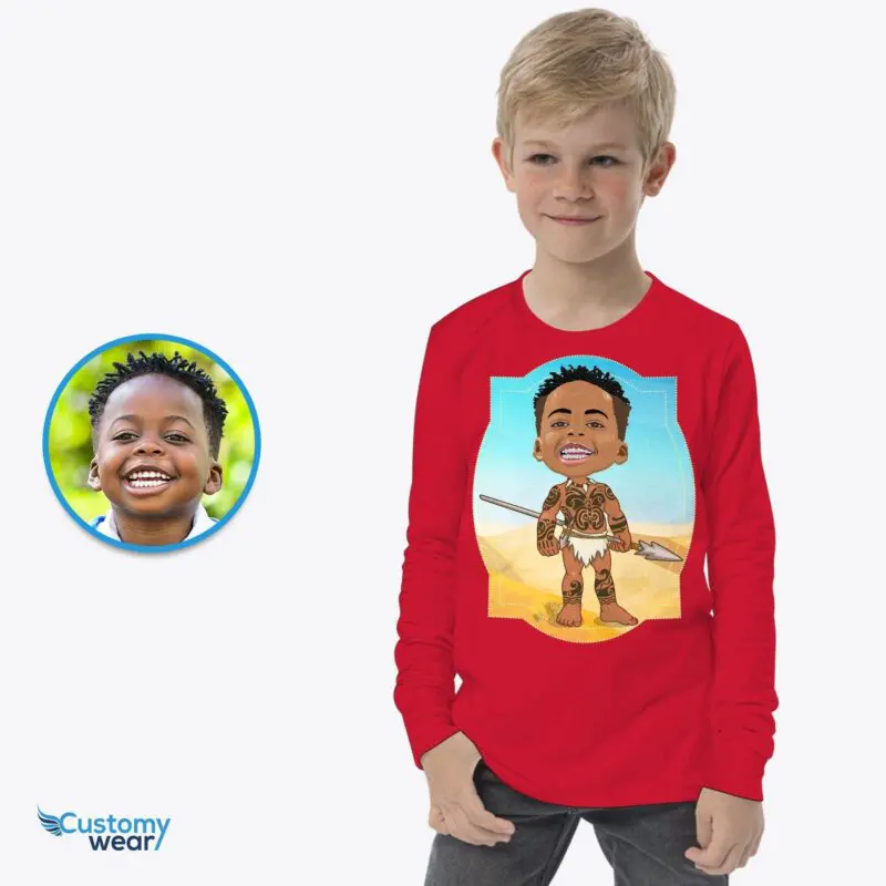Custom Caveman Youth Boy Shirt | Personalized Ancient African Kids Tee Best Sellers www.customywear.com
