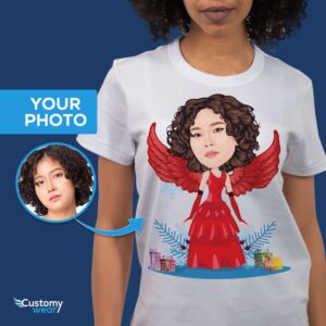 Camisa de mujer ángel de Navidad personalizada | Camiseta personalizada Fairy Fantasy Camisetas para adultos www.customywear.com