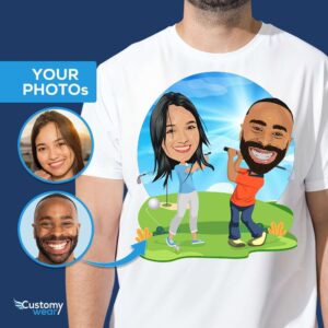 Golfové košile pro páry na zakázku | Přizpůsobená golfová trička pro něj a její dospělé trička www.customywear.com