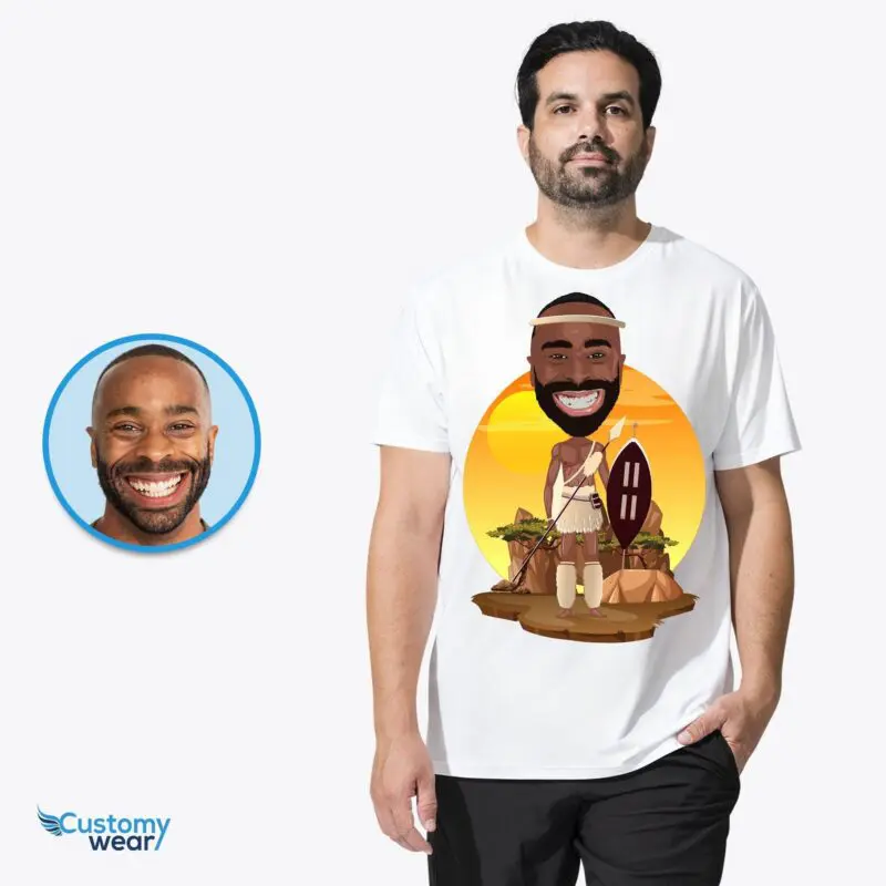 Transform Your Photo into a Custom African American T-Shirt – Male Traditional Portrait Tee Axtra - ALL vector shirts - male www.customywear.com