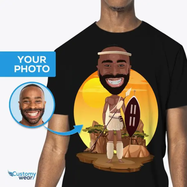 Transform Your Photo into a Custom African American T-Shirt – Male Traditional Portrait Tee Axtra - ALL vector shirts - male www.customywear.com