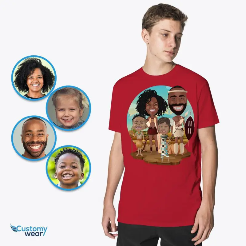 African Family Custom Tee: Personalized Portrait T-shirt for All Ages Axtra - ALL vector shirts - male www.customywear.com