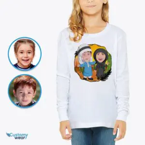 Personalized Arabian Siblings Tee – Custom Kids Traditional T-Shirt Arabic culture T-shirts www.customywear.com