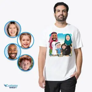 Create Your Custom Arabic Family Shirts – Personalize Memories in Traditional Arab Attire Adult shirts www.customywear.com