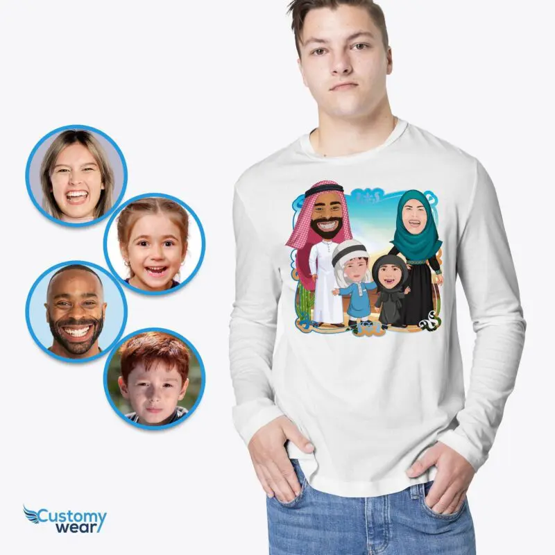 Create Your Custom Arabic Family Shirts – Personalize Memories in Traditional Arab Attire Adult shirts www.customywear.com