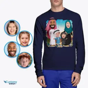 Create Your Custom Arabic Family Shirts – Personalize Memories in Traditional Arab Attire Adult shirts www.customywear.com