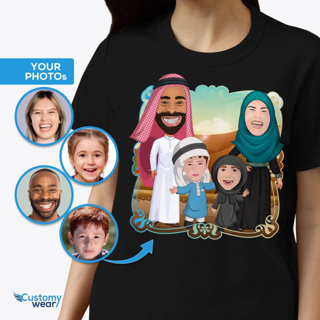 Personalized Arabic Family T-Shirts – Capture Memories in Traditional Attire Adult shirts www.customywear.com