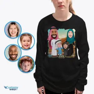 Personalized Arabic Family T-Shirts – Capture Memories in Traditional Attire Adult shirts www.customywear.com