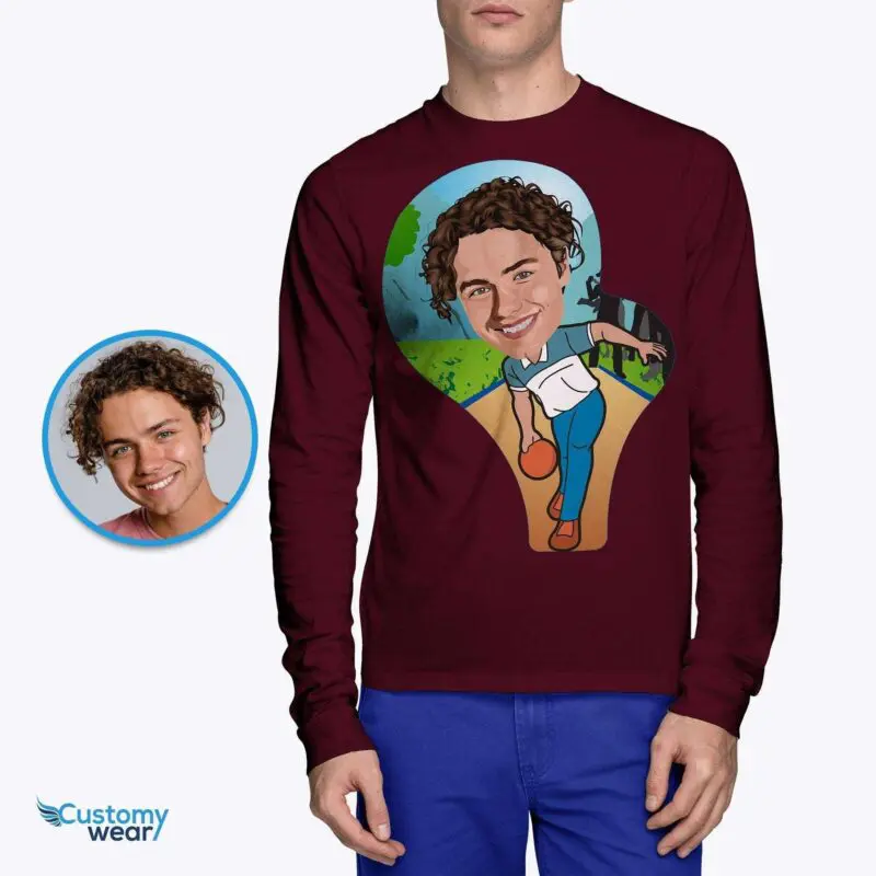 Transform Your Photo into a Custom Bowling Player T-Shirt – Personalized Unisex Tee Adult shirts www.customywear.com