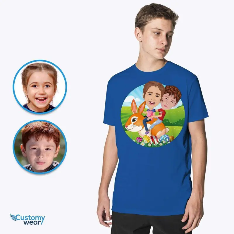 Custom Easter Bunny Siblings T-Shirts – Personalized Kids Gift Axtra - ALL vector shirts - male www.customywear.com