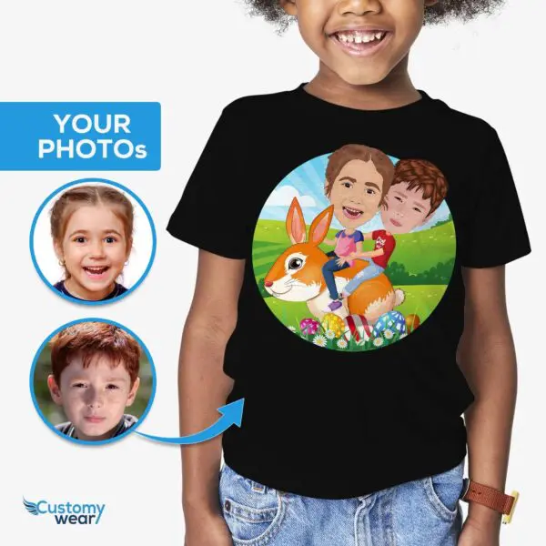 Custom Easter Bunny Siblings T-Shirts – Personalized Kids Gift Axtra - ALL vector shirts - male www.customywear.com