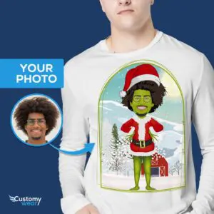 Personalized Grinch Christmas T-Shirt – Transform Your Photo Adult shirts www.customywear.com