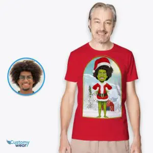 Personalized Grinch Christmas T-Shirt – Transform Your Photo Adult shirts www.customywear.com