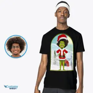 Personalized Grinch Christmas T-Shirt – Transform Your Photo Adult shirts www.customywear.com