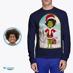 Personalized Grinch Christmas T-Shirt – Transform Your Photo Adult shirts www.customywear.com