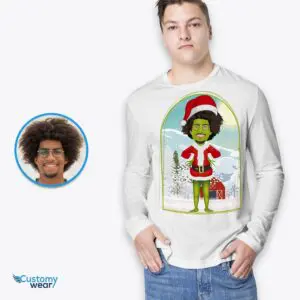 Personalized Grinch Christmas T-Shirt – Transform Your Photo Adult shirts www.customywear.com