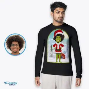 Personalized Grinch Christmas T-Shirt – Transform Your Photo Adult shirts www.customywear.com