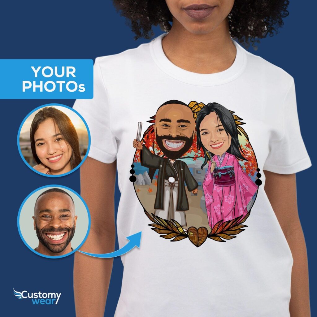 Personalized Japanese Couple Shirts – Custom Portrait Tees for Anniversary Adult shirts www.customywear.com