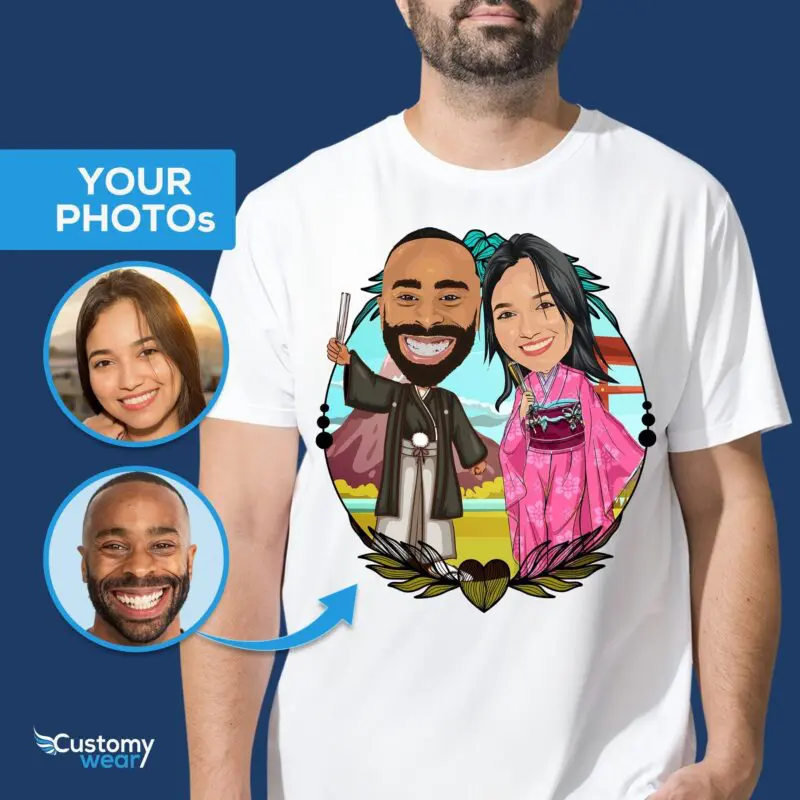 Transform Your Photos into Custom Japanese Couple Shirts – Unique Honeymoon Gifts Adult shirts www.customywear.com