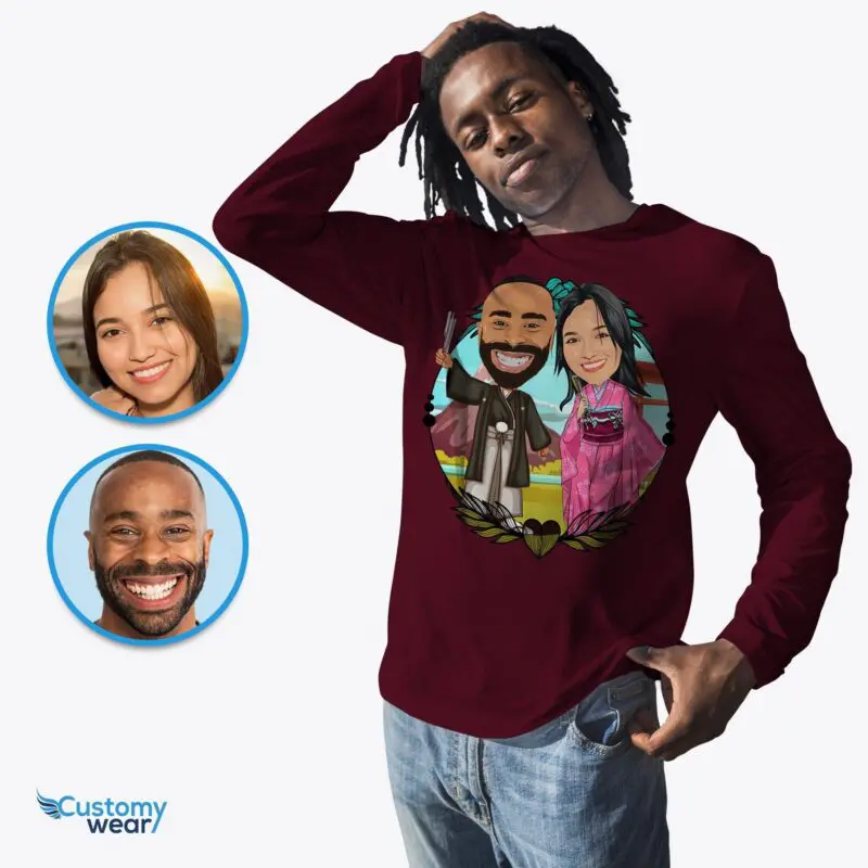 Transform Your Photos into Custom Japanese Couple Shirts – Unique Honeymoon Gifts Adult shirts www.customywear.com