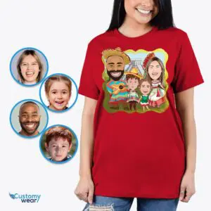 Personalized Mexican Family Portrait Tees | Custom Photo T-shirt Art Adult shirts www.customywear.com