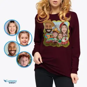 Personalized Mexican Family Portrait Tees | Custom Photo T-shirt Art Adult shirts www.customywear.com