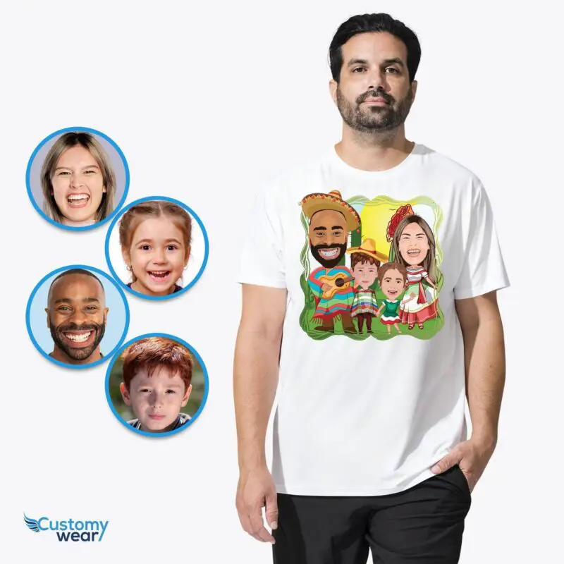 Custom Mexican Family Portrait Tees | Personalized Mexico Trip Shirts Adult shirts www.customywear.com