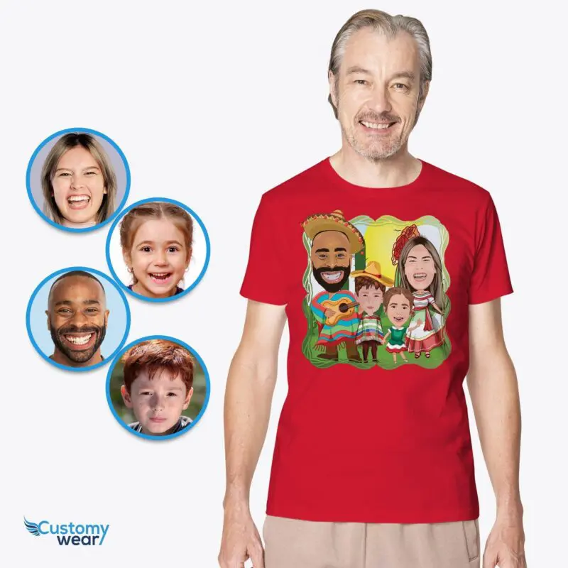 Custom Mexican Family Portrait Tees | Personalized Mexico Trip Shirts Adult shirts www.customywear.com