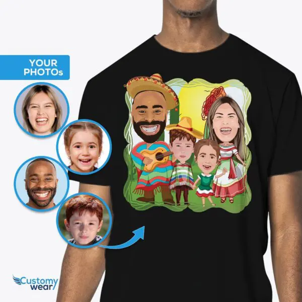 Custom Mexican Family Portrait Tees | Personalized Mexico Trip Shirts Adult shirts www.customywear.com