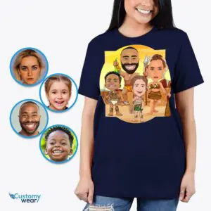 Capture History with a Custom Caveman Family Portrait Tee – Personalized Ancient Tribe Design Adult shirts www.customywear.com