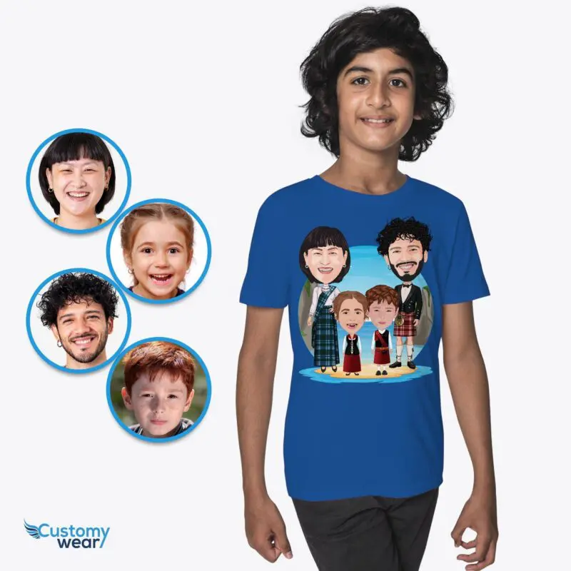 Custom Scottish Family Youth Shirt Personalized British Boys Tee