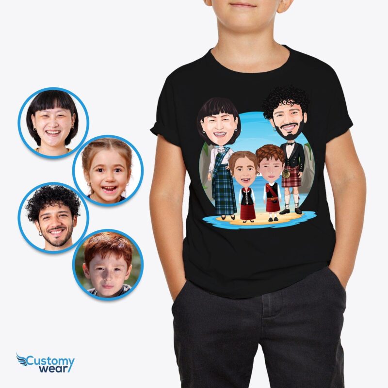 Custom Scottish Family Youth Shirt | Personalized British Boys Tee Scottish culture T-shirts www.customywear.com