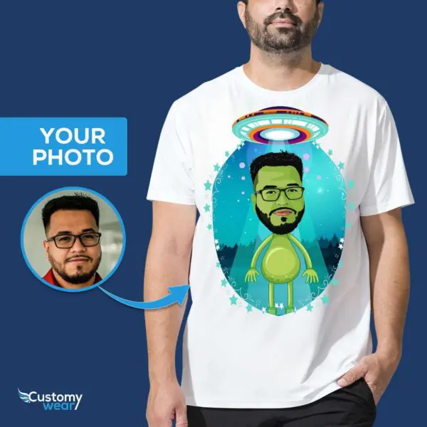 Custom Alien Shirt: Personalized UFO Portrait Tee Adult shirts www.customywear.com