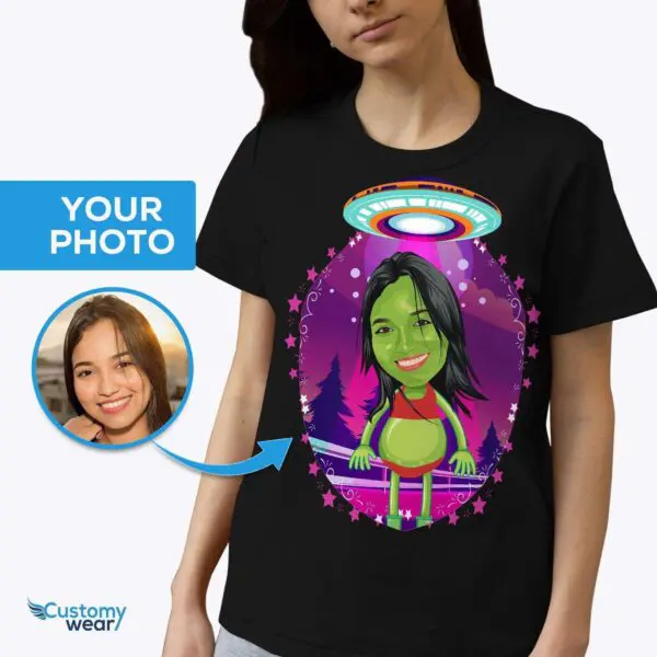 Custom Alien UFO Space Shirt: Personalized UFO Portrait Tee Adult shirts www.customywear.com