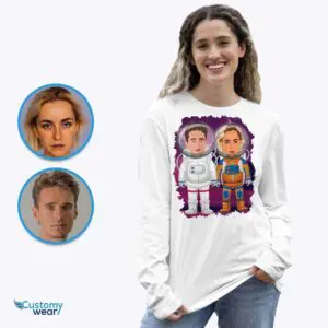 Custom Astronaut Couples Shirts – Personalized Space-Themed Gift for Anniversaries Adult shirts www.customywear.com