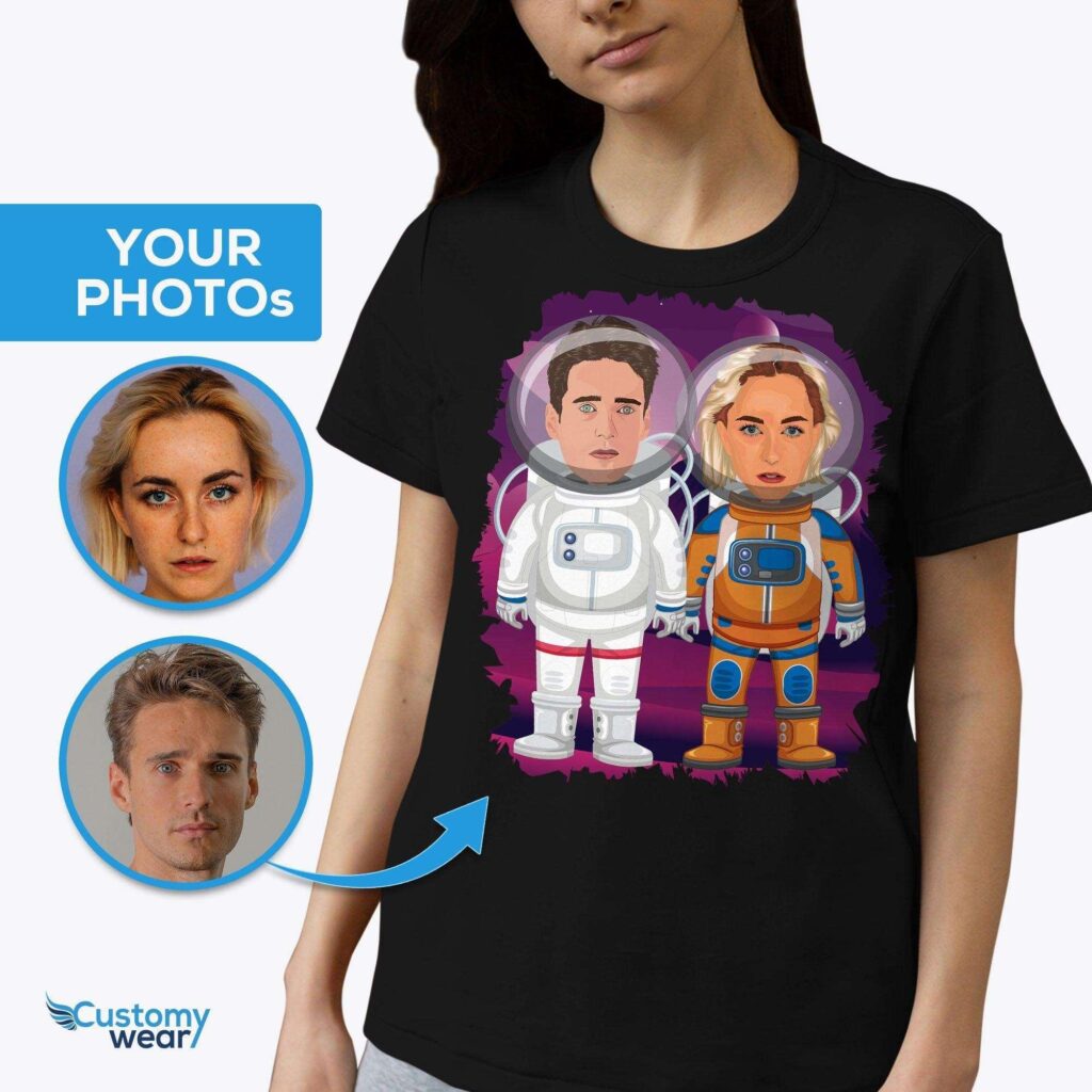 Custom Astronaut Couples Shirts – Personalized Space-Themed Gift for Anniversaries Adult shirts www.customywear.com