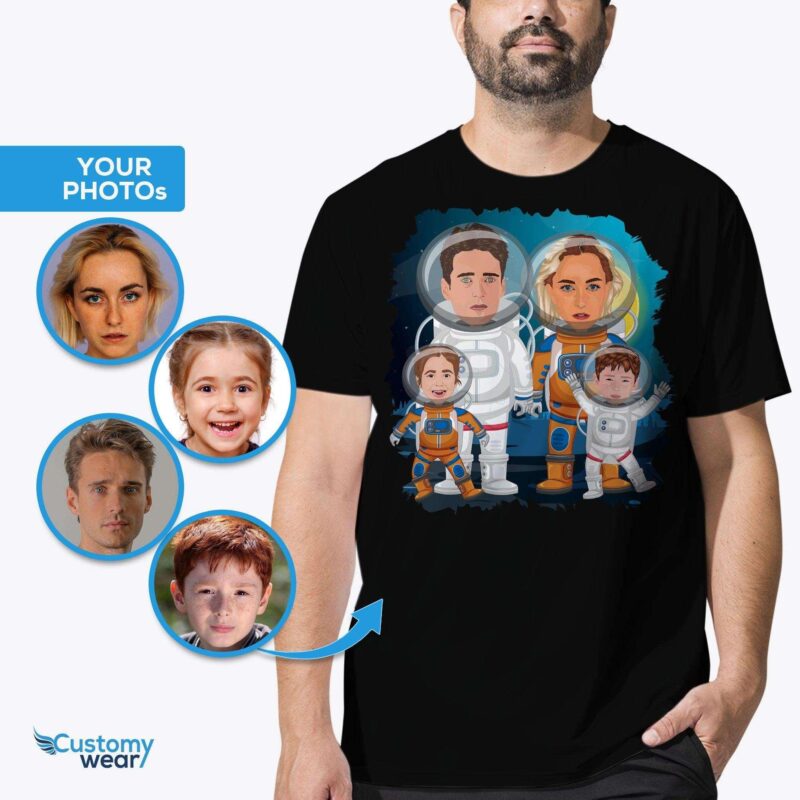 Özel Astronot Aile Gömleği - Aile Bağları için Kişiselleştirilmiş Uzay Temalı Hediye-Özel Giyim-Yetişkin Gömlekleri