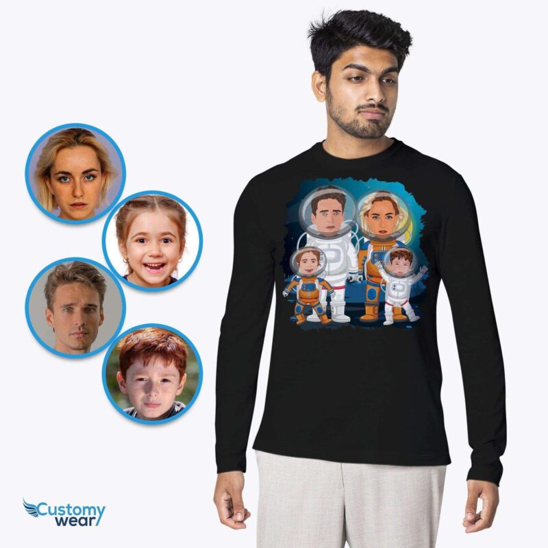 Özel Astronot Aile Gömleği - Aile Bağları için Kişiselleştirilmiş Uzay Temalı Hediye-Özel Giyim-Yetişkin Gömlekleri