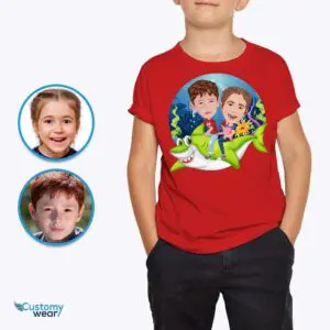 Custom Baby Shark Siblings Shirt | Personalized Big Brother and Sister Tee Axtra - ALL vector shirts - male www.customywear.com