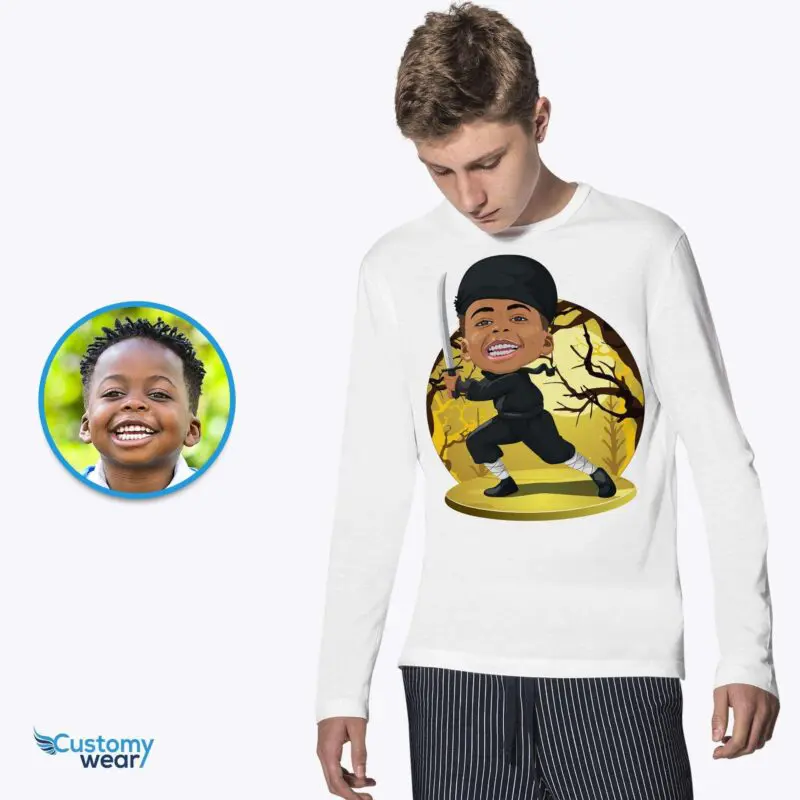 Transform Your Kid’s Photo into a Custom Boys Ninja T-Shirt – Ask Me About My Ninja Disguise Shirt Axtra - ALL vector shirts - male www.customywear.com