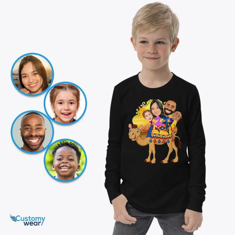 Custom Camel Family Youth Shirt – Adventure Gifts, Personalized Desert Outdoor Shirt for Boys Axtra - ALL vector shirts - male www.customywear.com