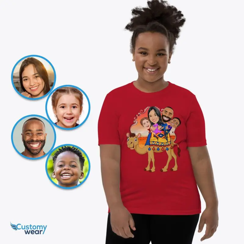 Transform Your Photo into a Custom Camel Family Youth Shirt – Desert Adventure Gifts Axtra - ALL vector shirts - male www.customywear.com