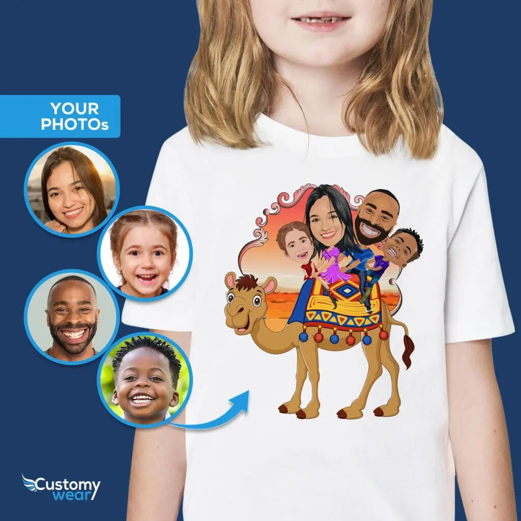 Transform Your Photo into a Custom Camel Family Youth Shirt – Desert Adventure Gifts Axtra - ALL vector shirts - male www.customywear.com