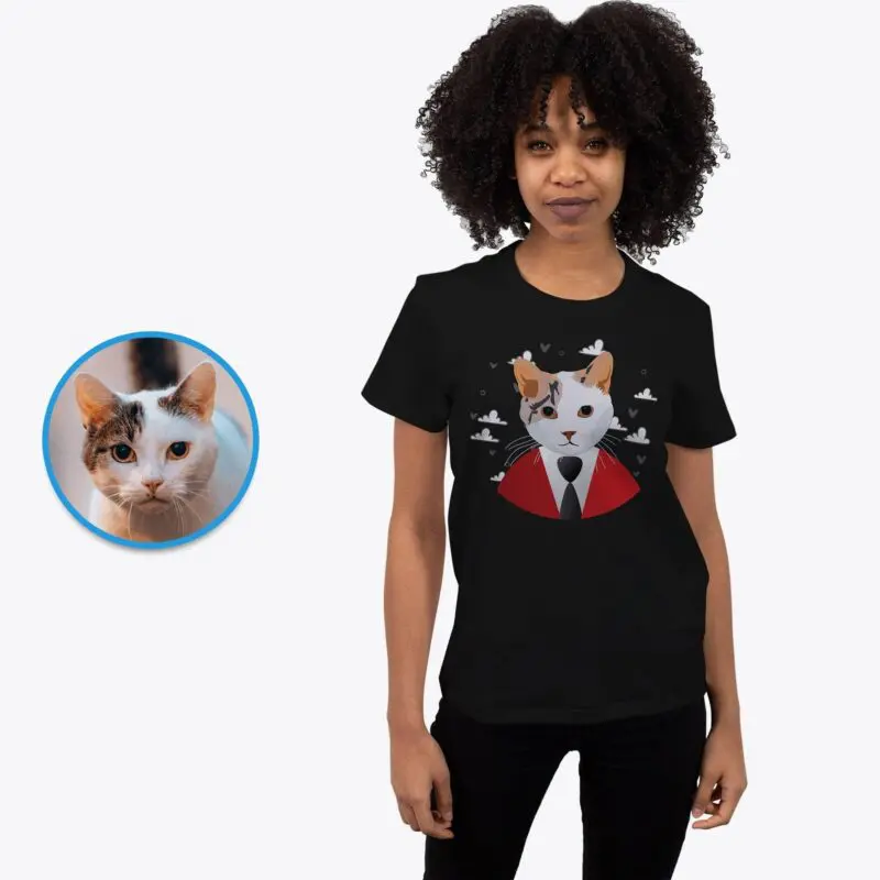 Custom Cat Portrait T-Shirt | Personalized Cat Boss Tee for Cat Lovers Adult shirts www.customywear.com