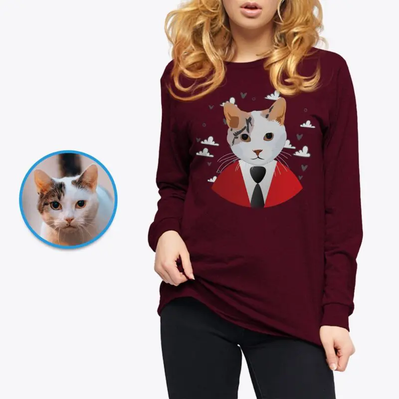 Custom Cat Shirt | Personalized Pet Portrait Tee for Cat Lovers Adult shirts www.customywear.com