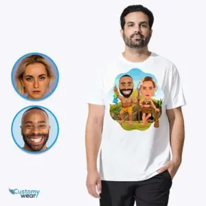 Custom Caveman Couples Shirt – Transform Your Photo into Primitive Matching Tee Adult shirts www.customywear.com